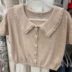 Madewell Beige Button-Up Blouse